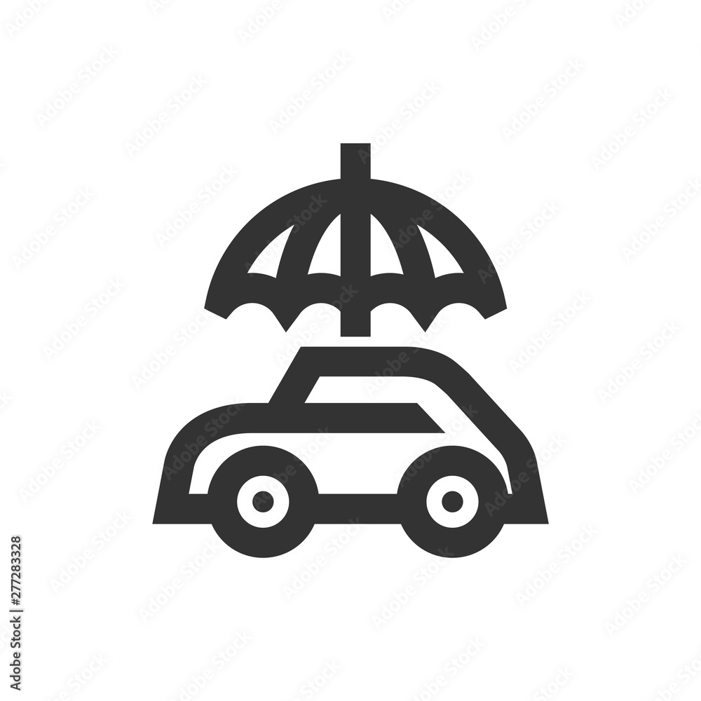 Outline Icon - Car and umbrella Outline Icon - Car and umbrella