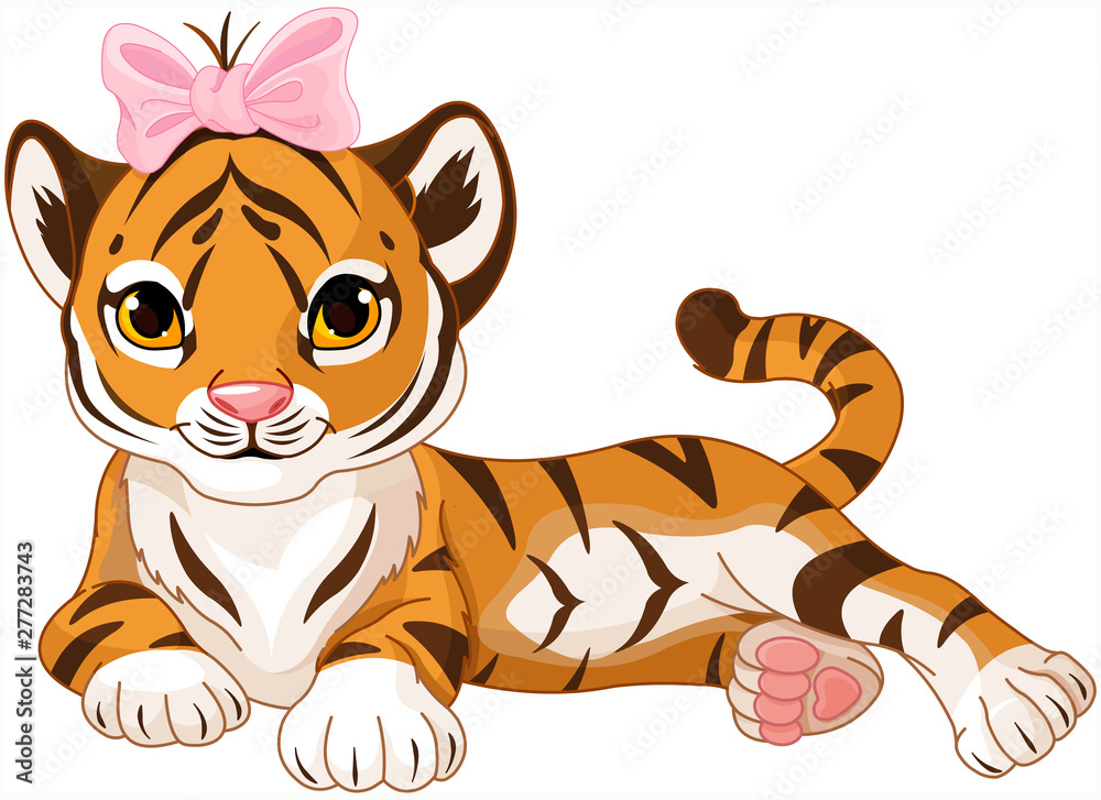 Baby Tiger Stock Illustration | Adobe Stock