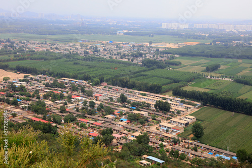 Village building landscape vertical view, China