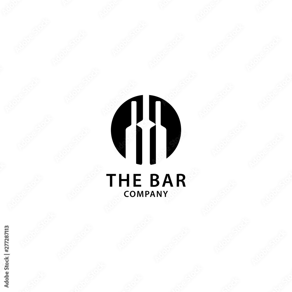 Bar Logo Design, Wine and Drinks Icon Bar Logo Design, Wine and Drinks Icon