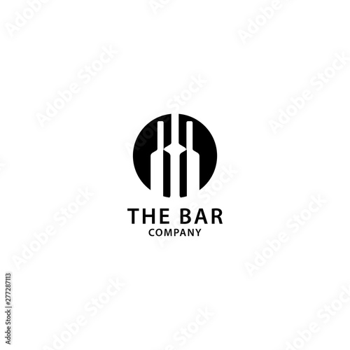 Bar Logo Design, Wine and Drinks Icon