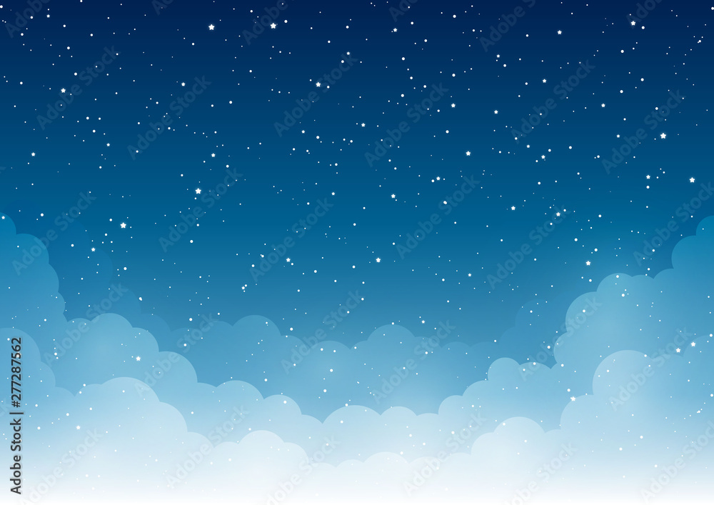 Night starry sky with clouds for Your design