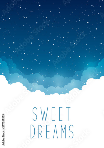 Night starry sky with clouds for Your design