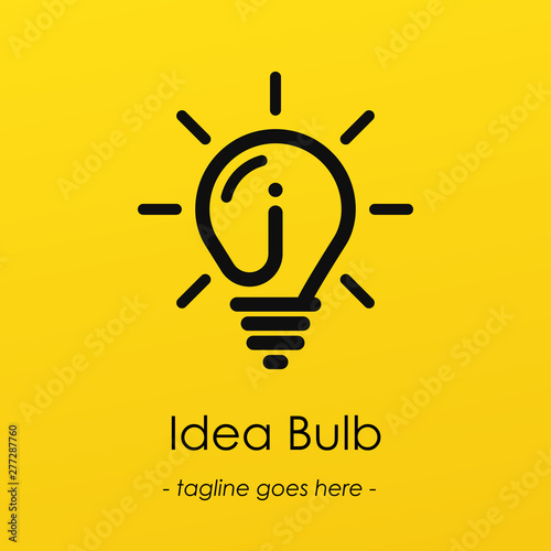 Light bulb symbol logotype with creative idea, idea symbol in light bulb, Idea Bulb vector illustration