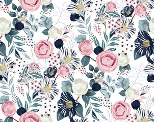 Wandcirkels Bloemen patronen Lentebloemen patroon feestelijke uitnodiging  © Jung Suk hyun