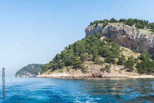 Beach in Adriatic Sea in Makarska riviera, Croatia