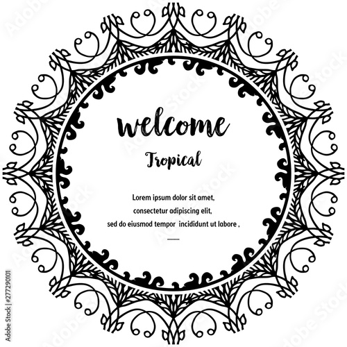 Concept elegant welcome tropical, isolated on a white, various flower. Vector