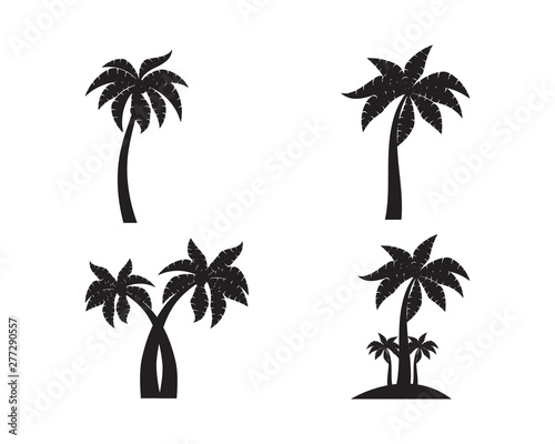 Palm tree summer logo template vector