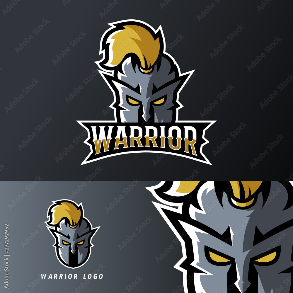 warrior knight sport or esport gaming mascot logo template