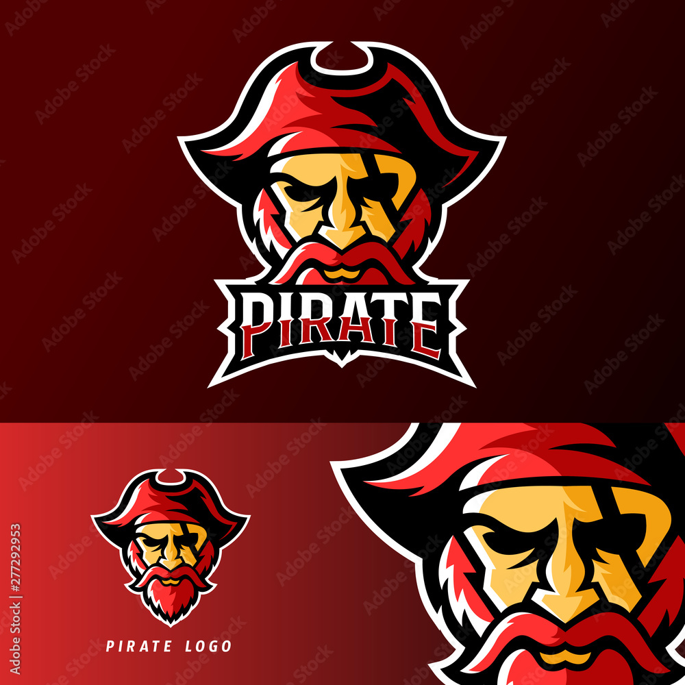 pirate sport or esport gaming mascot logo template