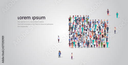 big people group standing together in folder briefcase shape crowd of different occupation employees business concept full length horizontal copy space
