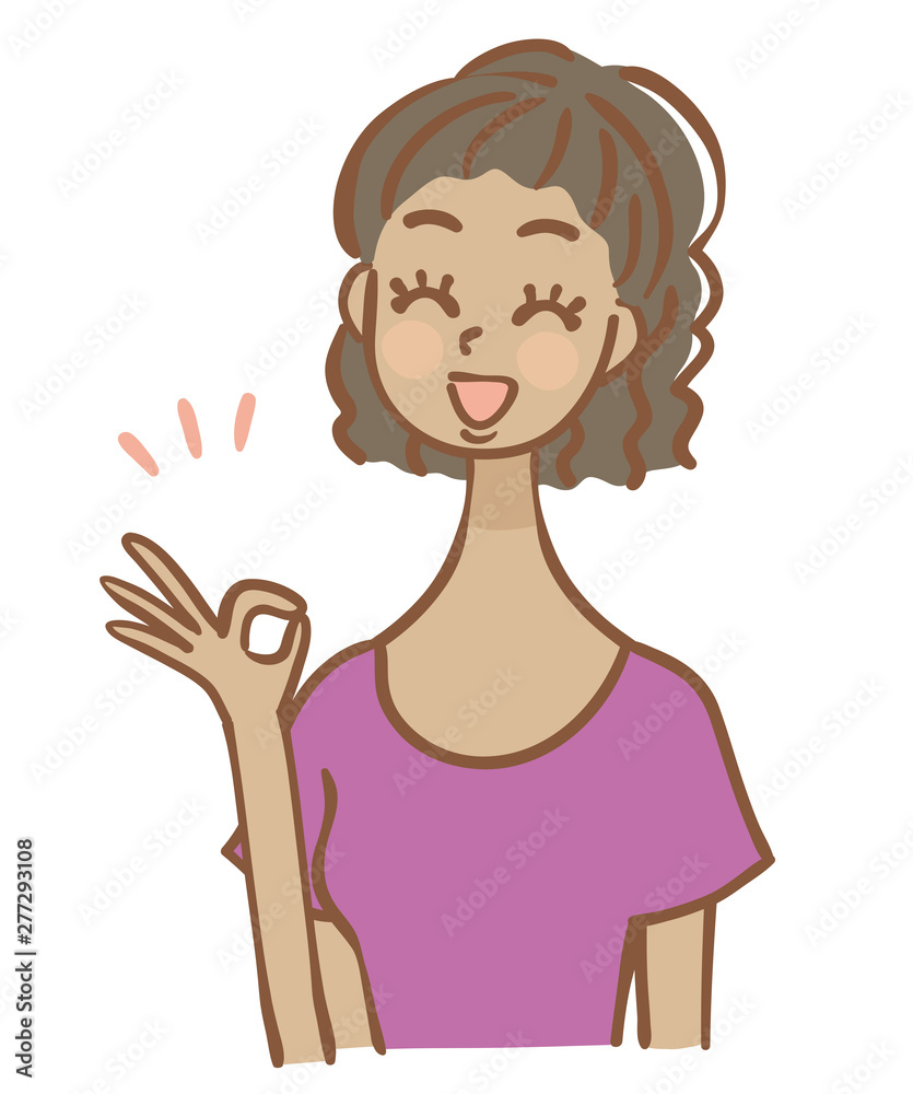 Okサインをする黒人女性のイラスト Stock Vector Adobe Stock