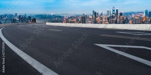 Roads and squares over cities, urban scenery