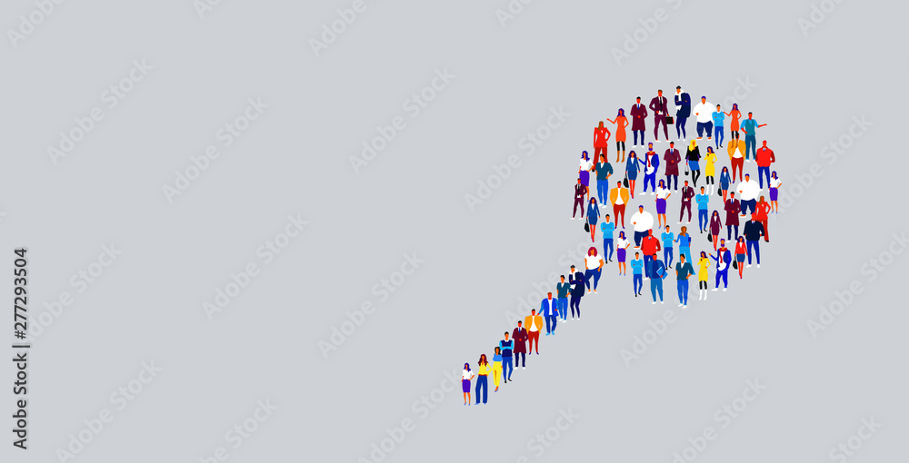 businesspeople crowd gathering in shape of magnifying zoom symbol social media community research concept business people group standing together full length horizontal businesspeople crowd gathering in shape of magnifying zoom symbol social media community research concept business people group standing together full length horizontal