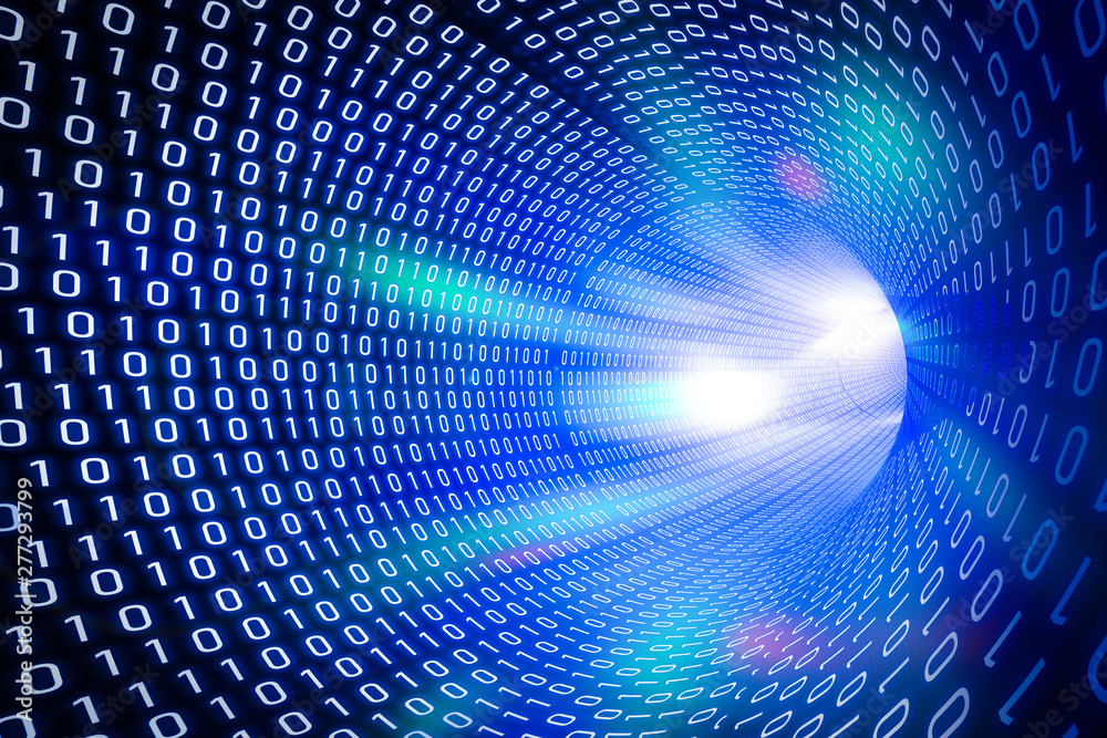 Blue binary tunnel background Blue binary tunnel background