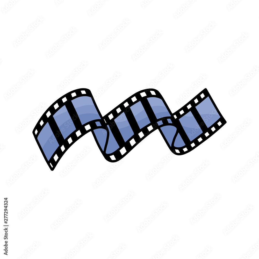 Icon for concept design. Cinema element. Hand drawing film frame in doodle style. Studio shot. Vector Icon for concept design. Cinema element. Hand drawing film frame in doodle style. Studio shot. Vector