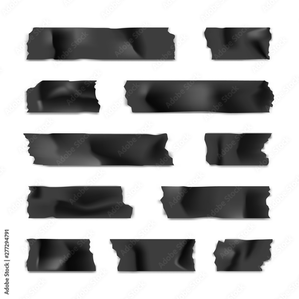 Adhesive tape set. Sticky paper strip isolated on white background. Vector illustration. Adhesive tape set. Sticky paper strip isolated on white background. Vector illustration.