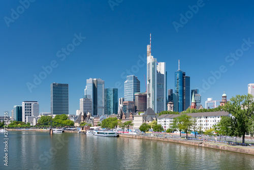 Frankfurt am Main, Germany. Vew of the skyscrapers in city centre. Sunny summer day