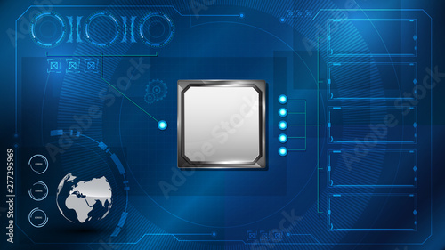 technology digital computer hud ui virtual system design concept background