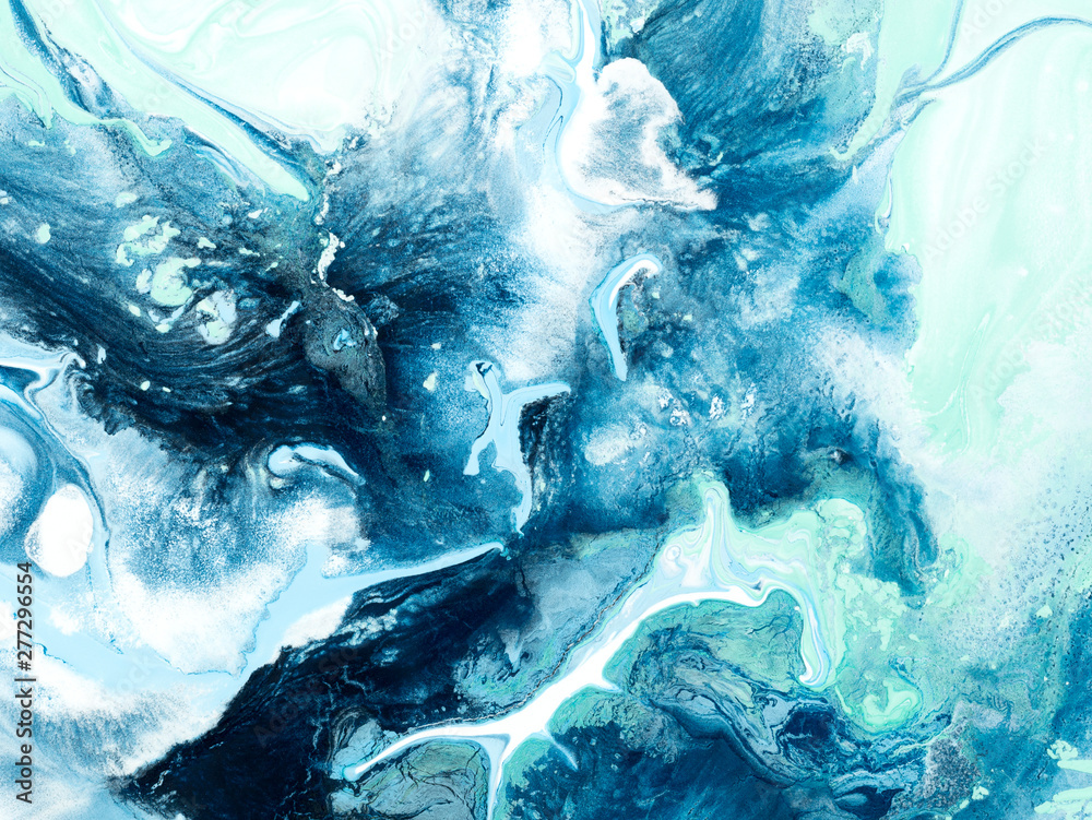 Blue and green creative abstract hand painted background, marble texture, abstract ocean Blue and green creative abstract hand painted background, marble texture, abstract ocean