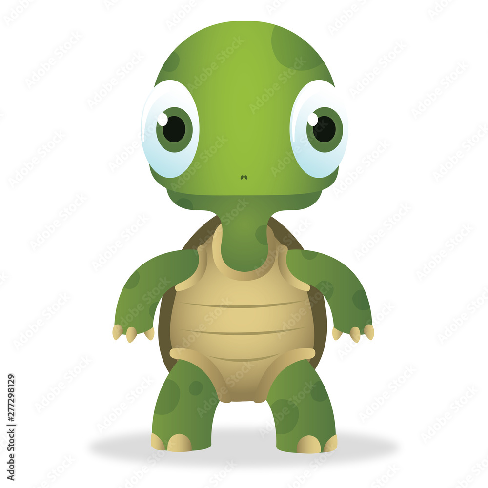 Fototapeta premium Illustration of cute turtle isolated on white background