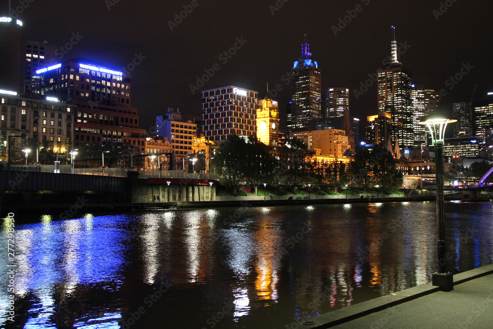 yarra river and buildings in melbourne (australia)