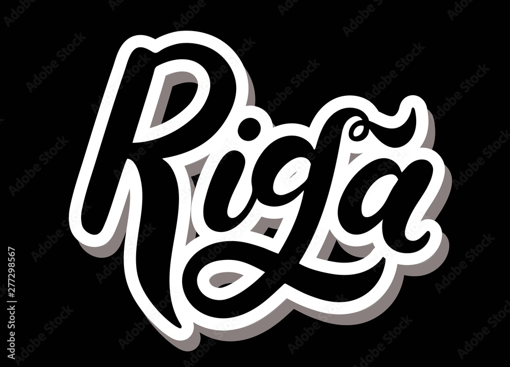 Riga Latvia. Hand drawn lettering. Vector illustration Riga Latvia. Hand drawn lettering. Vector illustration