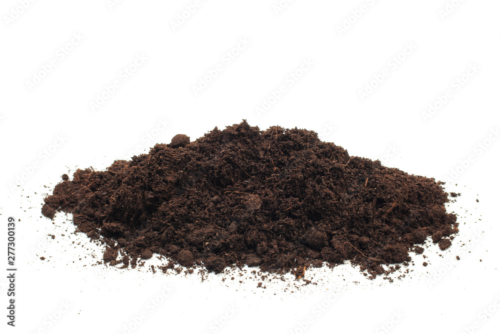 pile of soil isolated on white background - Image . pile of soil isolated on white background - Image .