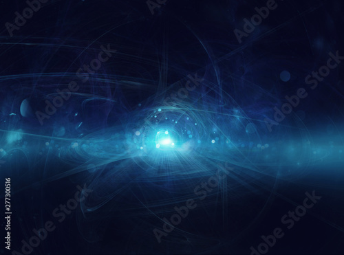 Abstract blue internet background with optical fiber light