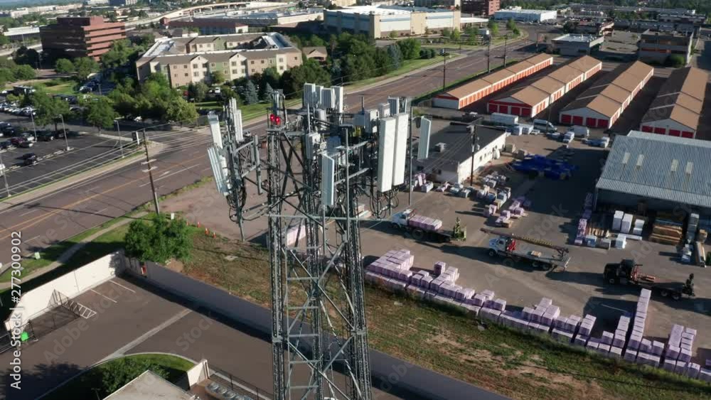 Aerial inspection of a cell phone tower with a drone Aerial inspection of a cell phone tower with a drone