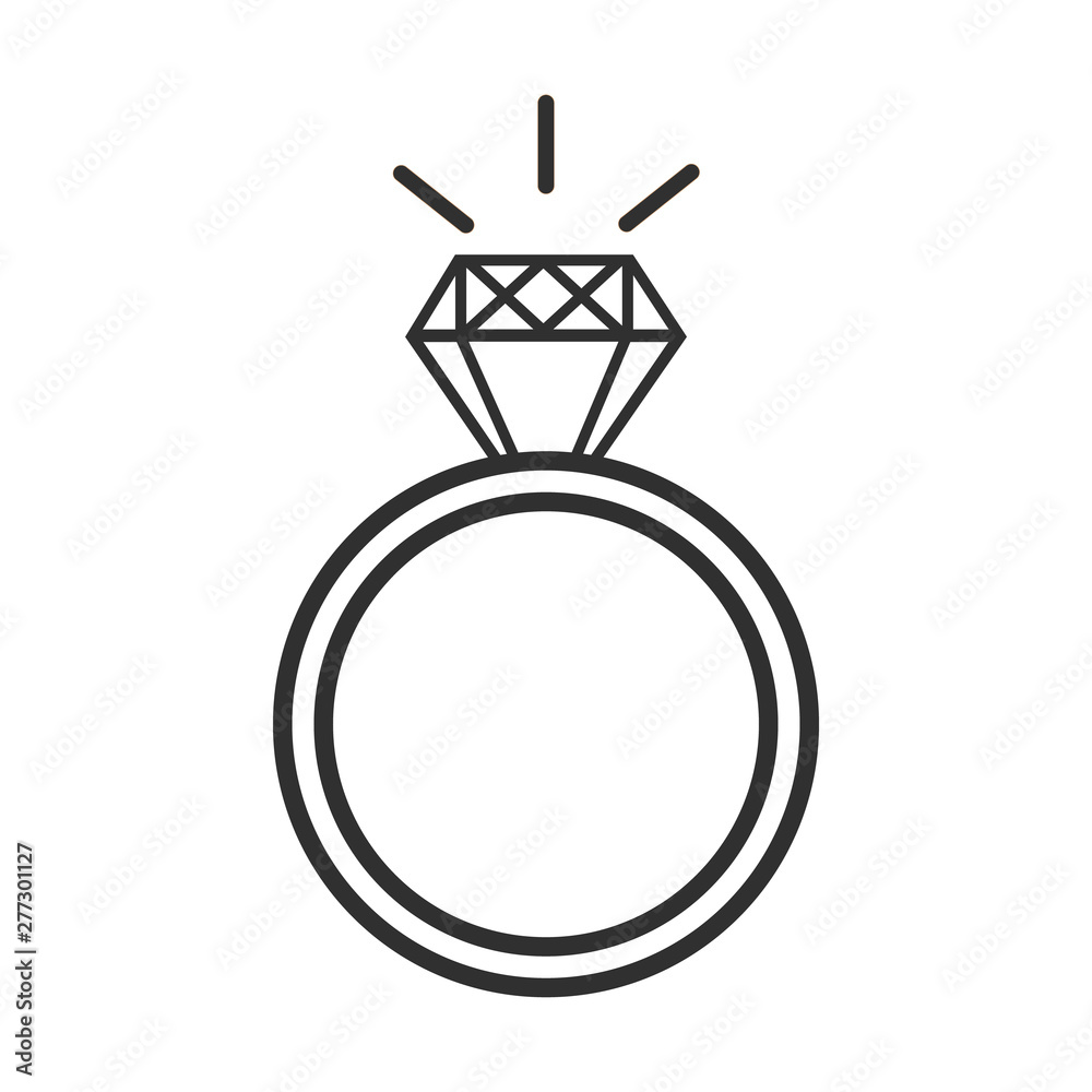 Ring diamond icon isolated on white background. Vector illustration. Ring diamond icon isolated on white background. Vector illustration.