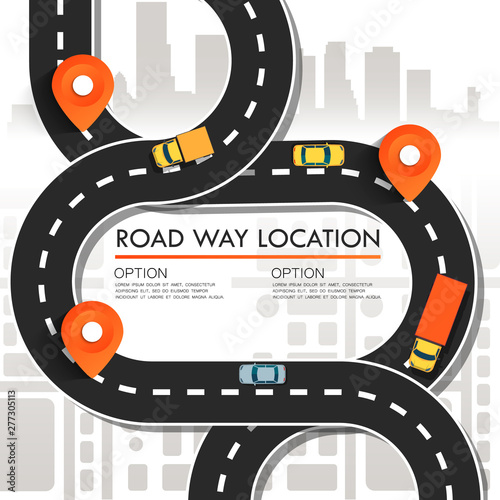 Street Map with navigation icons. Navigation concept. Vector illustration road way location.