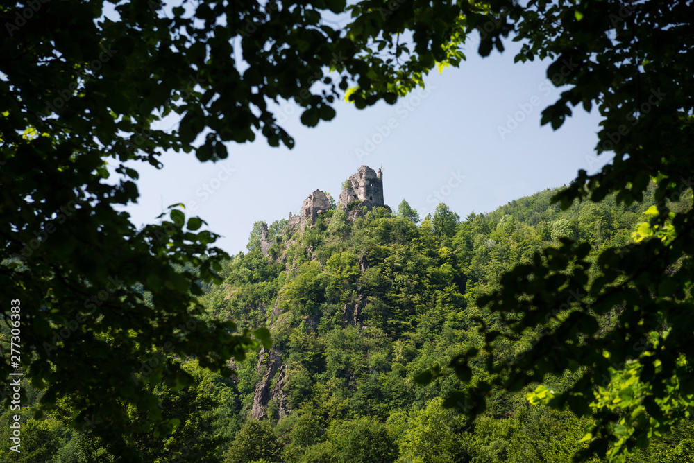 Ruins of the Old Strecno castle (Starhrad) in Mala Fatra mountains, Slovak republic