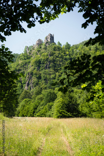 Ruins of the Old Strecno castle (Starhrad) in Mala Fatra mountains, Slovak republic photo