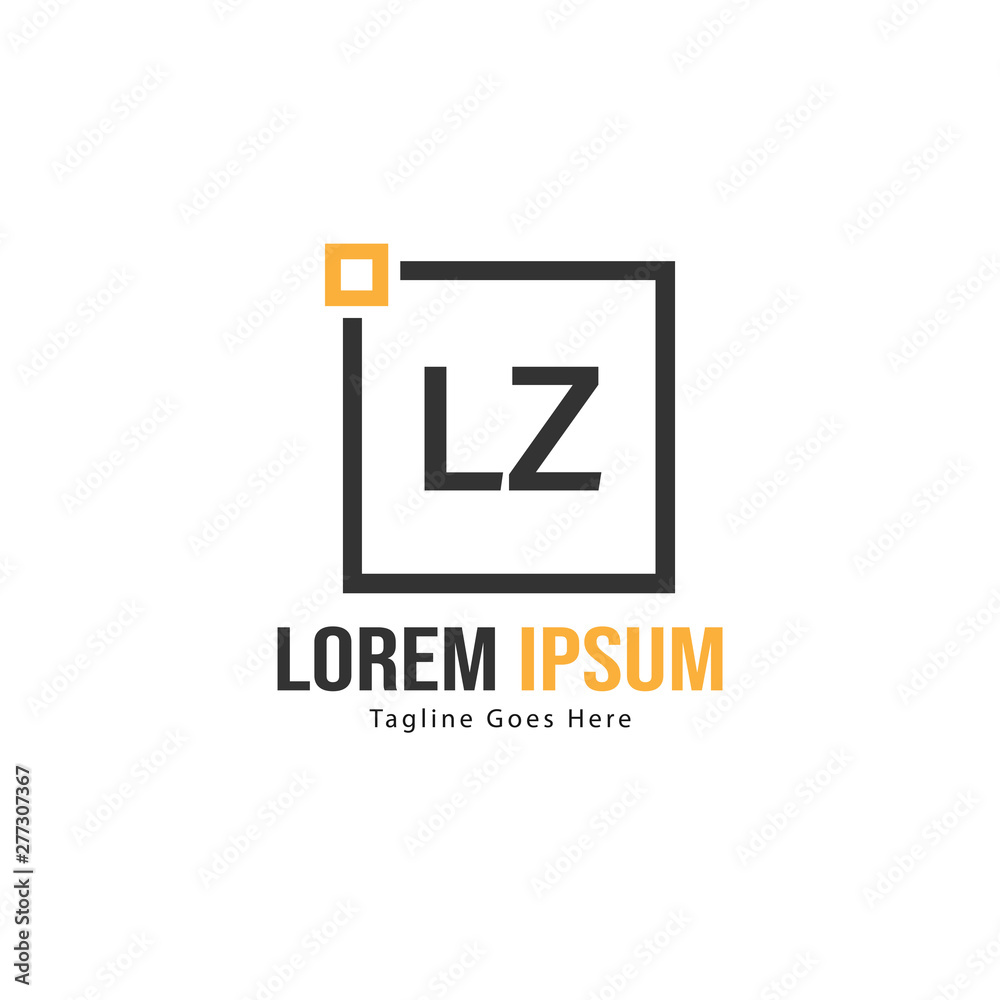 Initial LZ logo template with modern frame. Minimalist LZ letter logo vector illustration Initial LZ logo template with modern frame. Minimalist LZ letter logo vector illustration