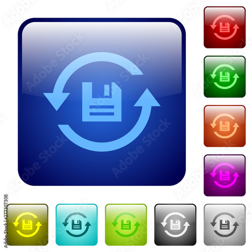 Daily backup color square buttons