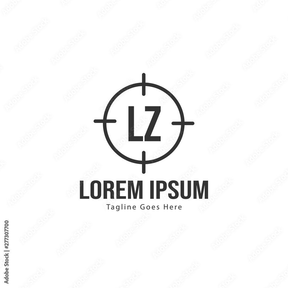 Initial LZ logo template with modern frame. Minimalist LZ letter logo vector illustration Initial LZ logo template with modern frame. Minimalist LZ letter logo vector illustration
