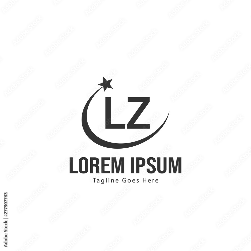 Initial LZ logo template with modern frame. Minimalist LZ letter logo vector illustration Initial LZ logo template with modern frame. Minimalist LZ letter logo vector illustration