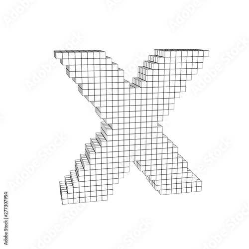 3d pixelated capital letter...