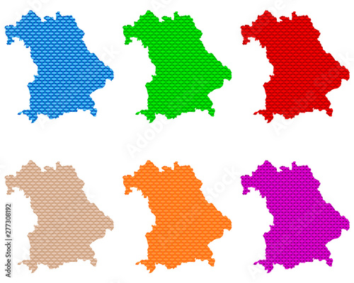 Karten von Bayern auf grobem Gewebe