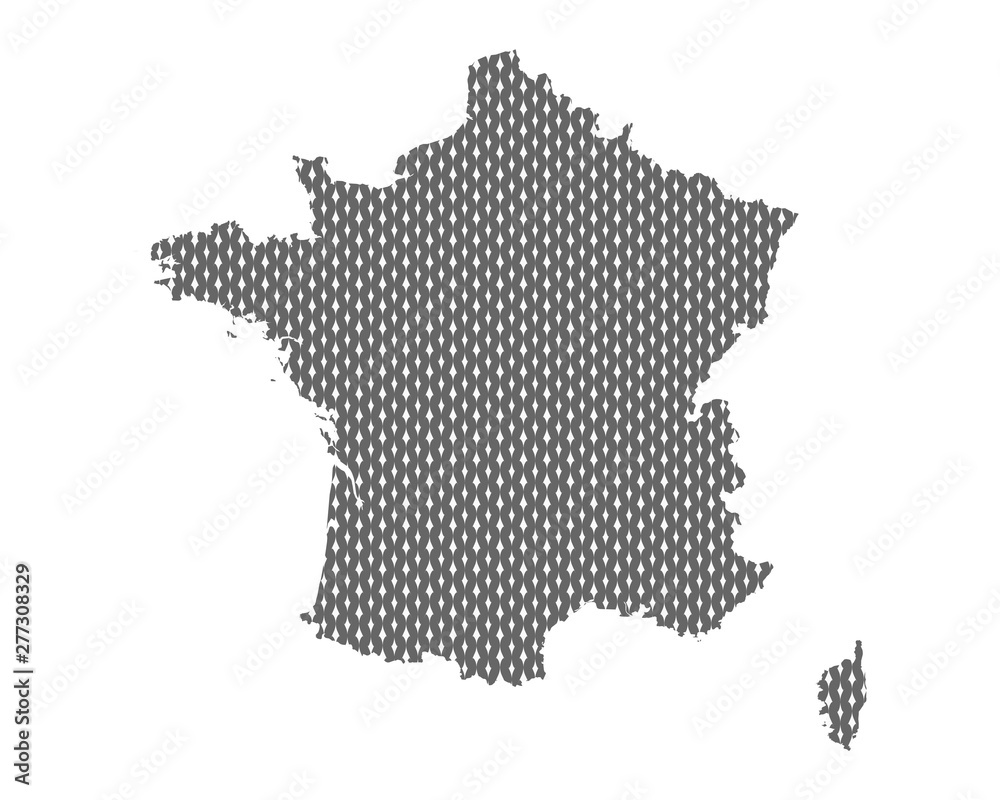 Karte von Frankreich in rechten Maschen