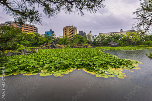 Kyoto - May 28, 2019: The traditional garden of Shosei-en, in Kyoto, Japan photo