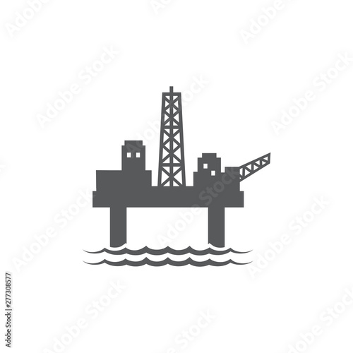 Oil platform icon on white background