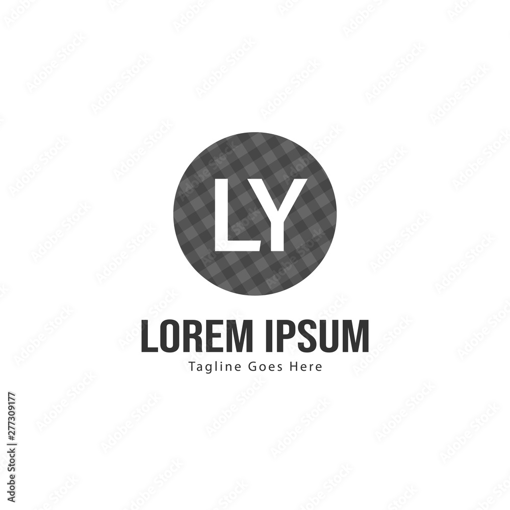 Fototapeta premium Initial LY logo template with modern frame. Minimalist LY letter logo vector illustration