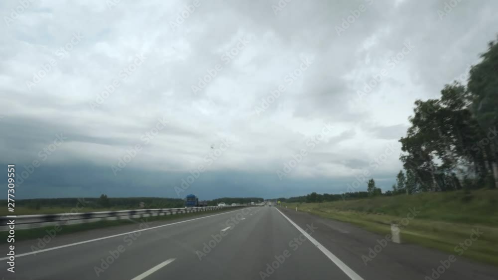 Drive in cloudy day, rain storm approach, bad weather condition. Drive in cloudy day, rain storm approach, bad weather condition.