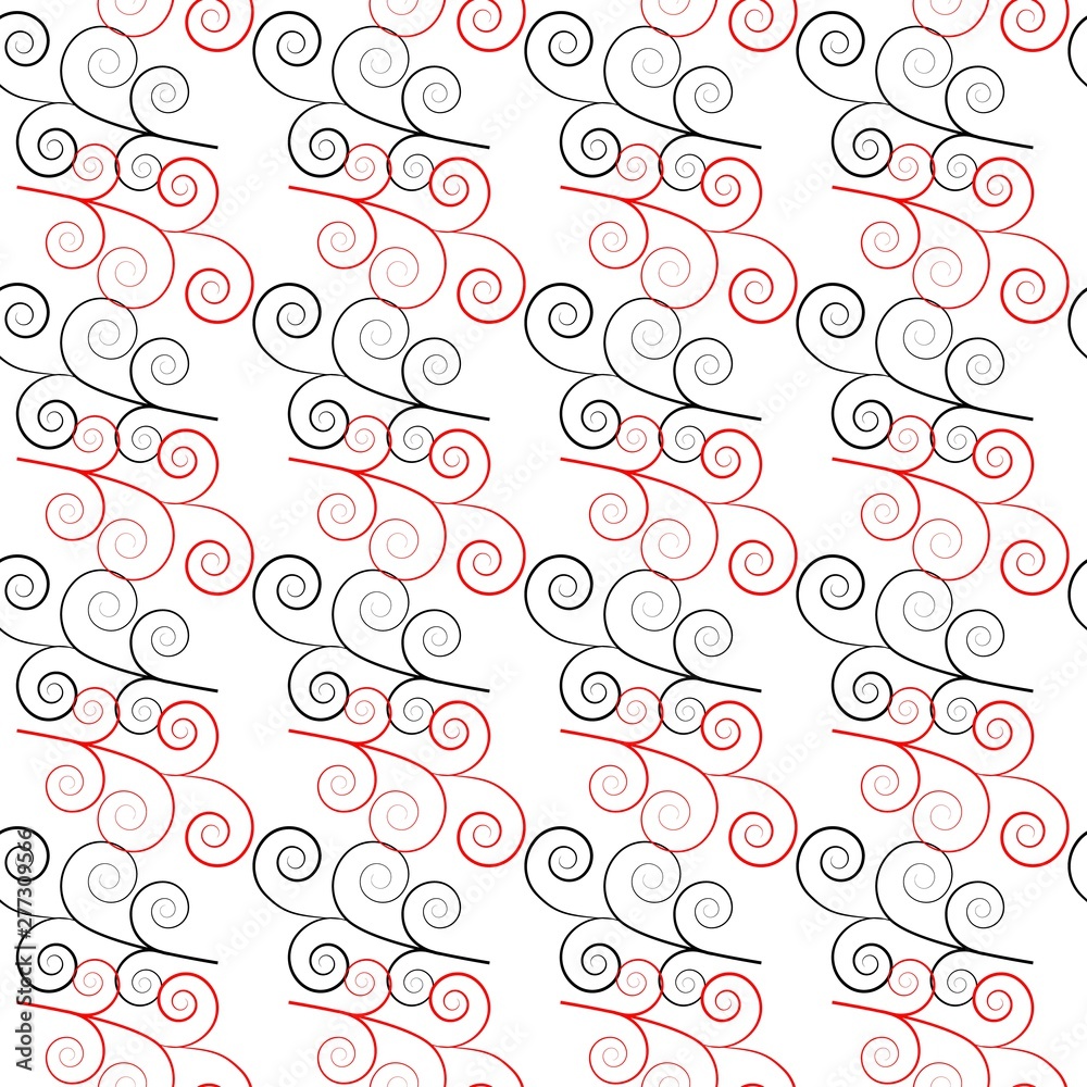 Abstract twig with spiral seamless pattern. Fashion graphic color background design. Modern stylish abstract texture. Colorful template for prints, textile, wrapping, business. Vector illustration.
