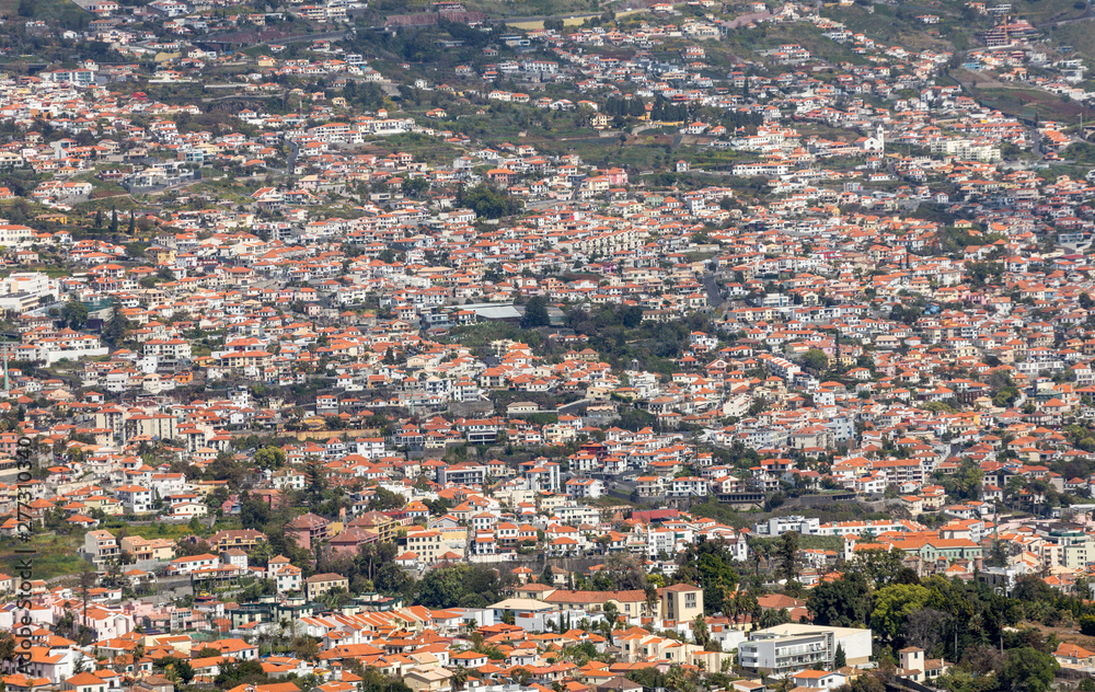 Panoramic view of Funchal on Madeira Island. Portugal