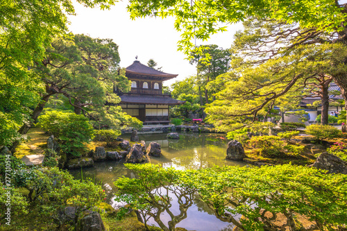 Kyoto - May 30, 2019: Ginkakuji, the Silver Pavilion in Kyoto, Japan