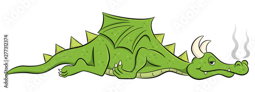 sleeping cartoon dragon