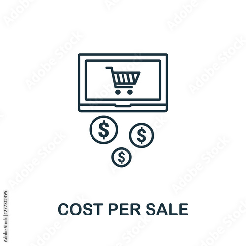 Cost Per Sale outline icon. Thin line concept element from content icons collection. Creative Cost Per Sale icon for mobile apps and web usage